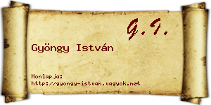 Gyöngy István névjegykártya